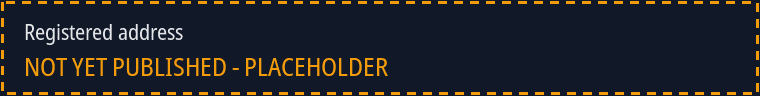 Placeholder image: the registered address has not been published yet