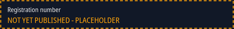 Placeholder image: the company registration number has not been published yet